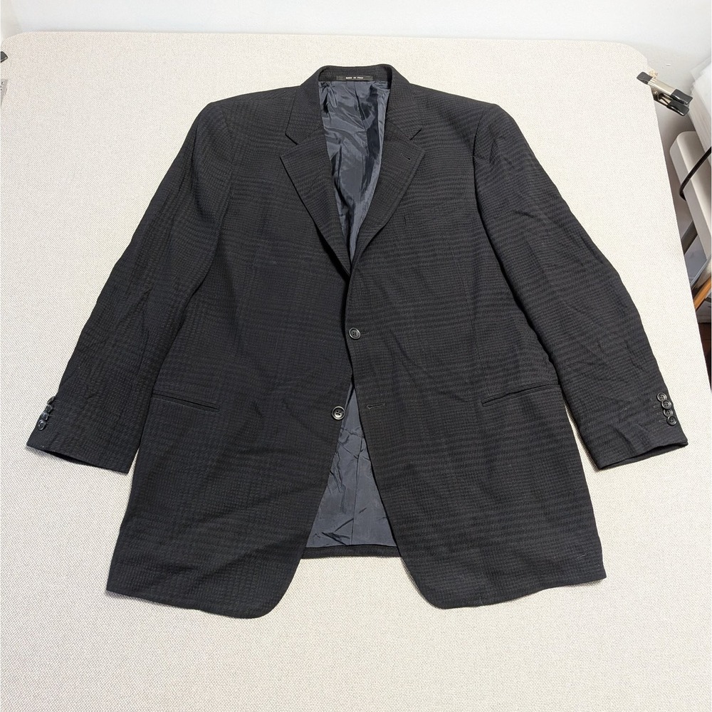 Armani Collezioni Men's 48L Suit Jacket Navy Blue Wool Blend Notch Lapel